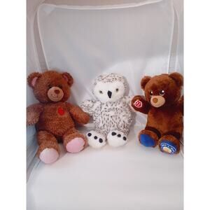 Build A Bear Snowy Owl Plush Stuffed Animal Spotted & More 3 Bear Lot